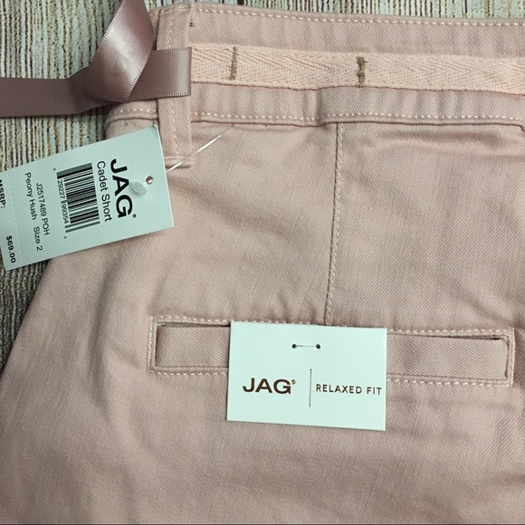 JAG Jeans Pink Mini Pom Pom Trim Cadet Shorts Size 2 - Picture 10 of 12